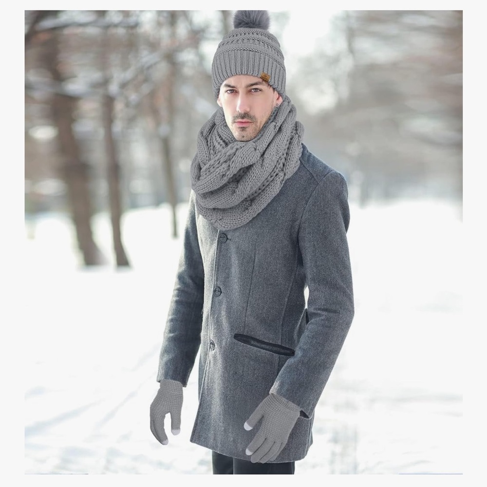 Winter Warm Knitted Sets Winter Touchscreen Glove… - image 7